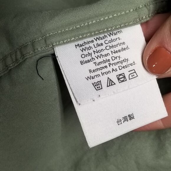 Eddie Bauer Mens XL Long Sleeve Green Button Front Cotton Shirt Gorpcore Outdoor - Picture 7 of 10